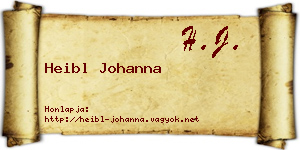 Heibl Johanna névjegykártya